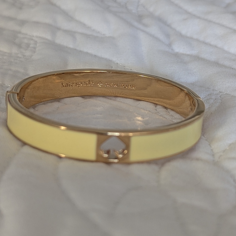 Kate Spade New York Yellow Enamel & Gold Tone Bangle Bracelet - Picture 2 of 5